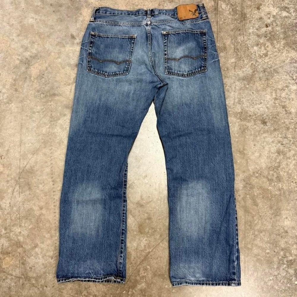 Vintage Y2K American Eagle Bootcut‎ Medium Wash Distressed Jeans 34x30